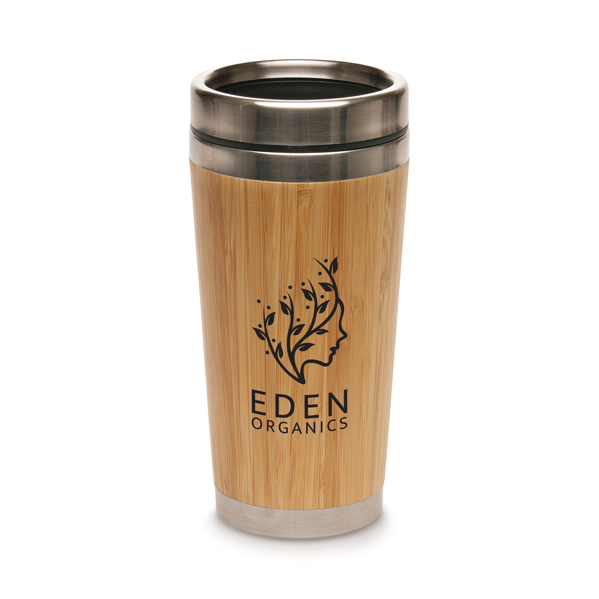 Branded 450ml Bamboo and Stainless Steel Travel Tumbler