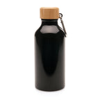 Branded 400ml Recycled Aluminium and Bamboo Drinks Bottle