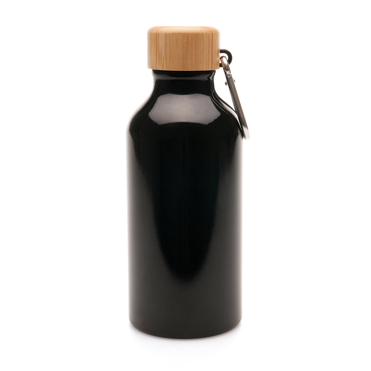 Branded 400ml Recycled Aluminium and Bamboo Drinks Bottle
