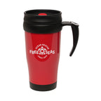 Branded 400ml Recycled PP Double Walled Travel Mug in Red