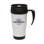 Branded 400ml Recycled PP Double Walled Travel Mug in White