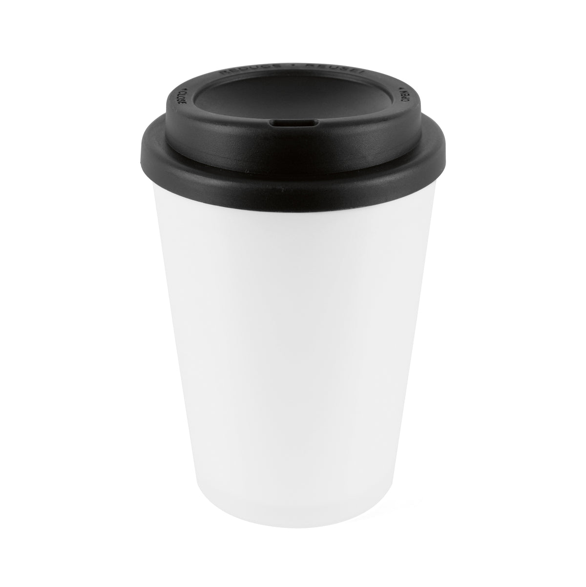 Branded 350ml Frosted White Take Out Mug with Sipper