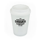 Branded 350ml Frosted White Take Out Mug with Sipper in White