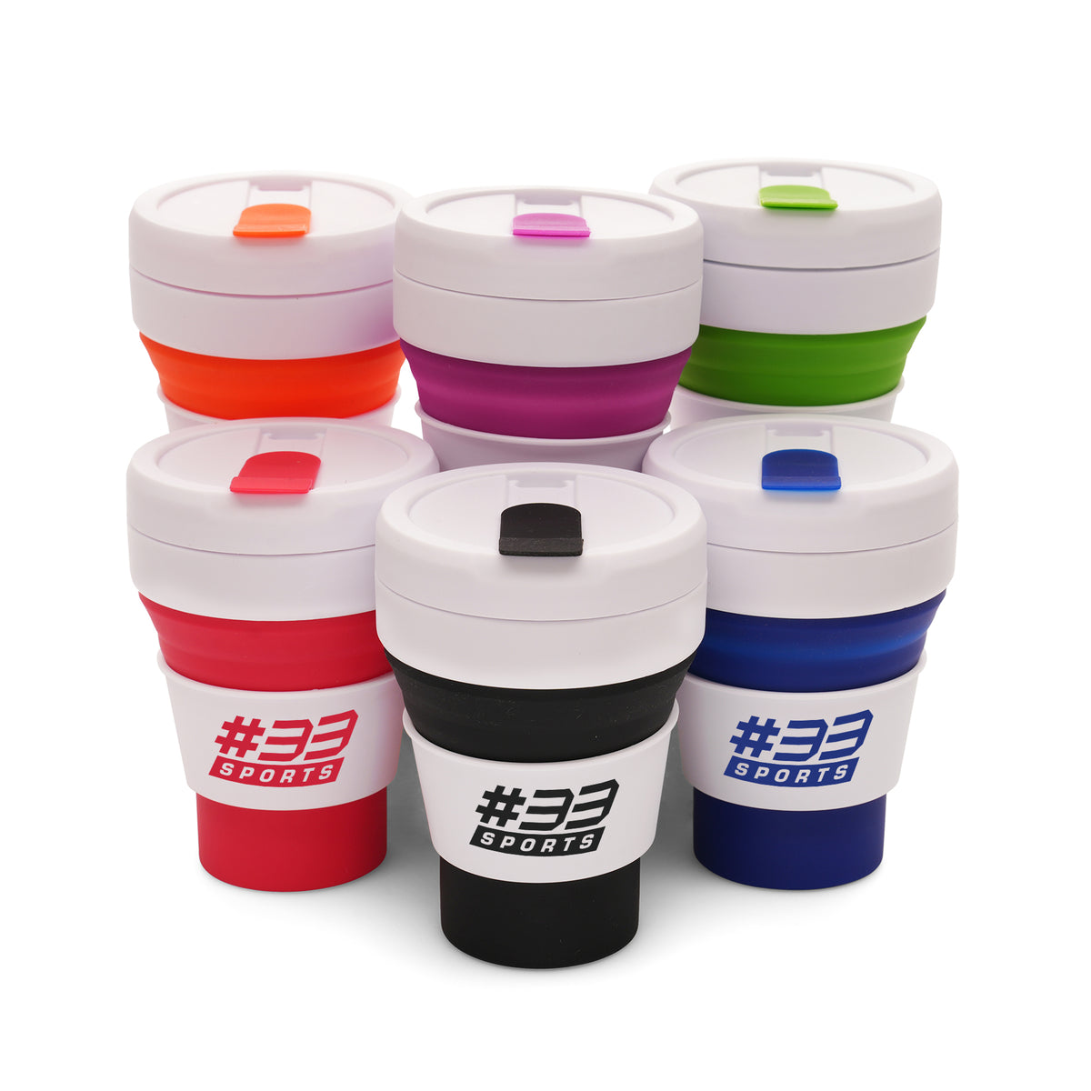 Branded 355ml Collapsible Silicone Take Out Cup
