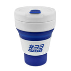Branded 355ml Collapsible Silicone Take Out Cup in Blue