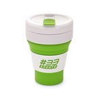 Branded 355ml Collapsible Silicone Take Out Cup in Green