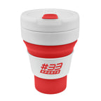 Branded 355ml Collapsible Silicone Take Out Cup in Red