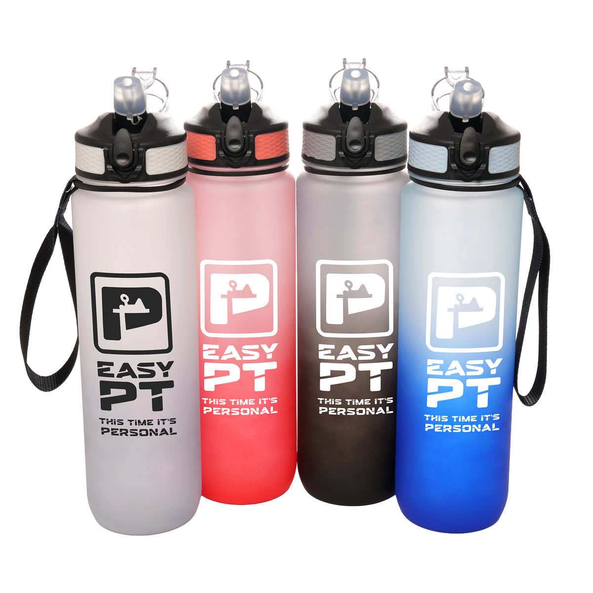 Branded 1 Litre Ombre Bottle with Sipper and Carry Strap