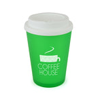 Branded 350ml Frosted Coloured Take Out Mug in Green
