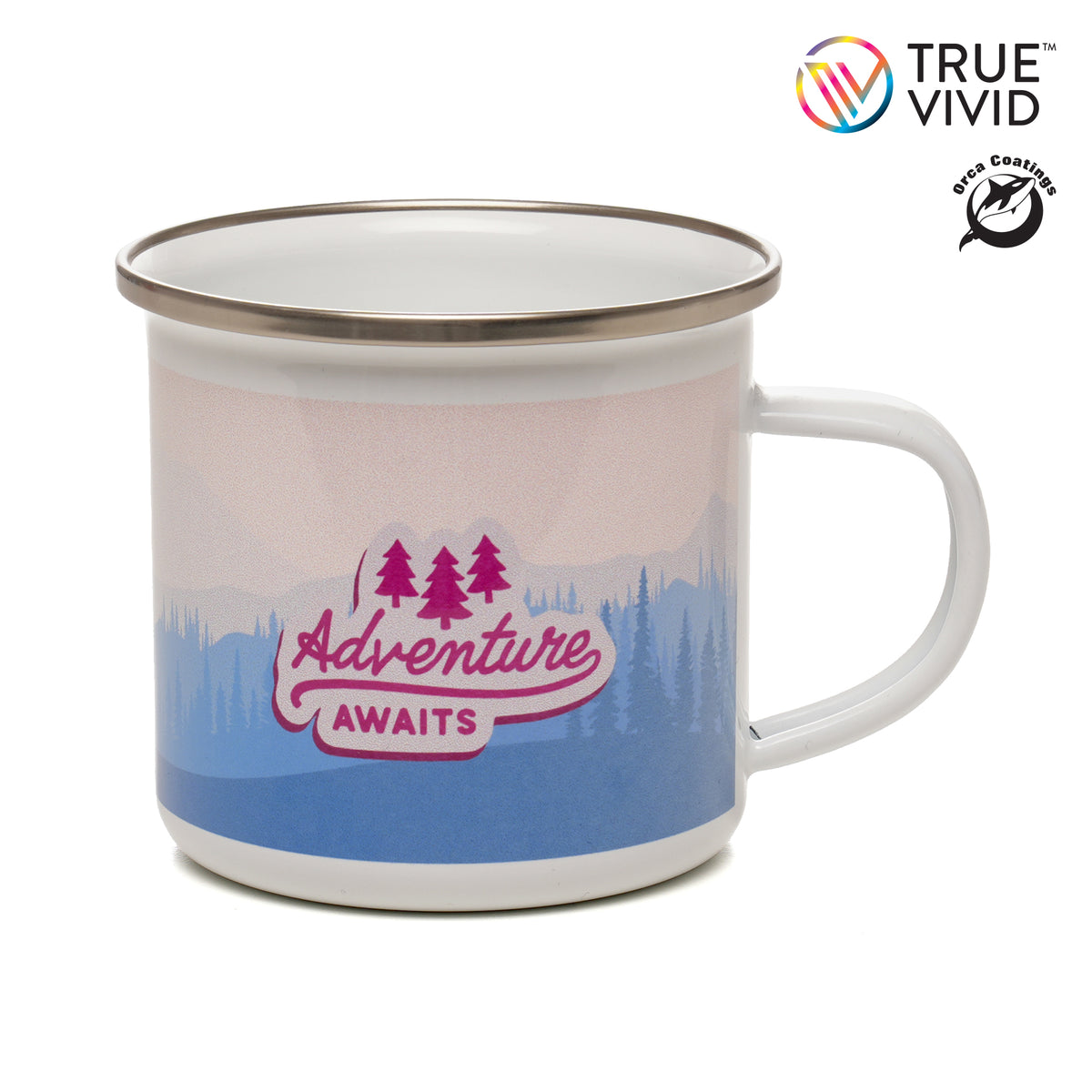 Branded 350ml Full Colour Enamel Camping Mug