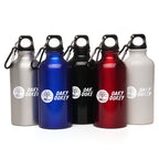 Branded 400ml Recycled Aluminium Sports Bottle with Carabineer