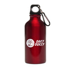 Branded 400ml Recycled Aluminium Sports Bottle with Carabineer in Red