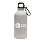 Branded 400ml Recycled Aluminium Sports Bottle with Carabineer in White