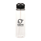 Branded 725ml Recycled RPET Bottle with Sipper in Black