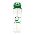 Branded 725ml Recycled RPET Bottle with Sipper in Green