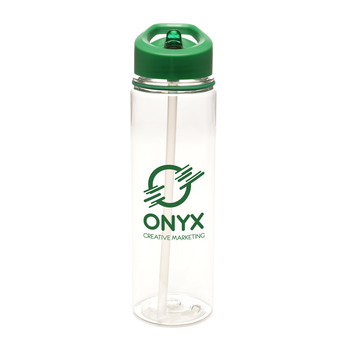 Branded 725ml Recycled RPET Bottle with Sipper in Green