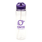 Branded 725ml Recycled RPET Bottle with Sipper in Purple