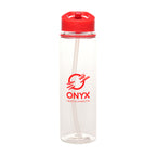 Branded 725ml Recycled RPET Bottle with Sipper in Red