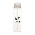 Branded 725ml Recycled RPET Bottle with Sipper in White
