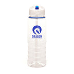 Branded 750ml Recycled RPET Sports Bottle with Ridged Base in Royal Blue