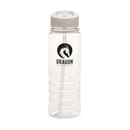 Branded 750ml Recycled RPET Sports Bottle with Ridged Base in White