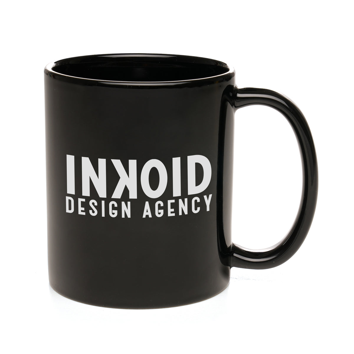 Branded 11oz Coloured Gloss Ceramic Mug in Black