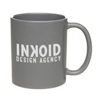 Branded 11oz Coloured Gloss Ceramic Mug in Grey