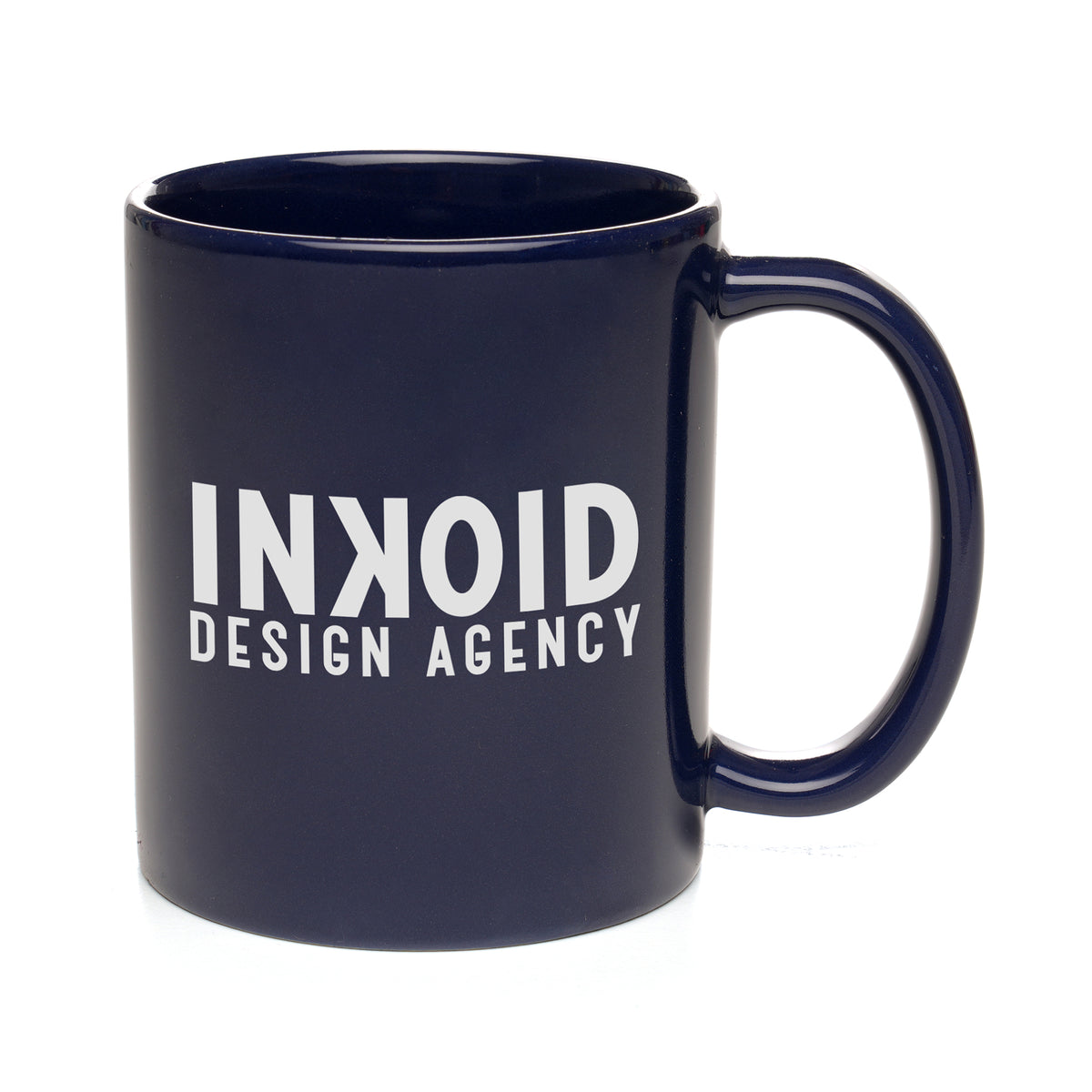 Branded 11oz Coloured Gloss Ceramic Mug in Navy Blue