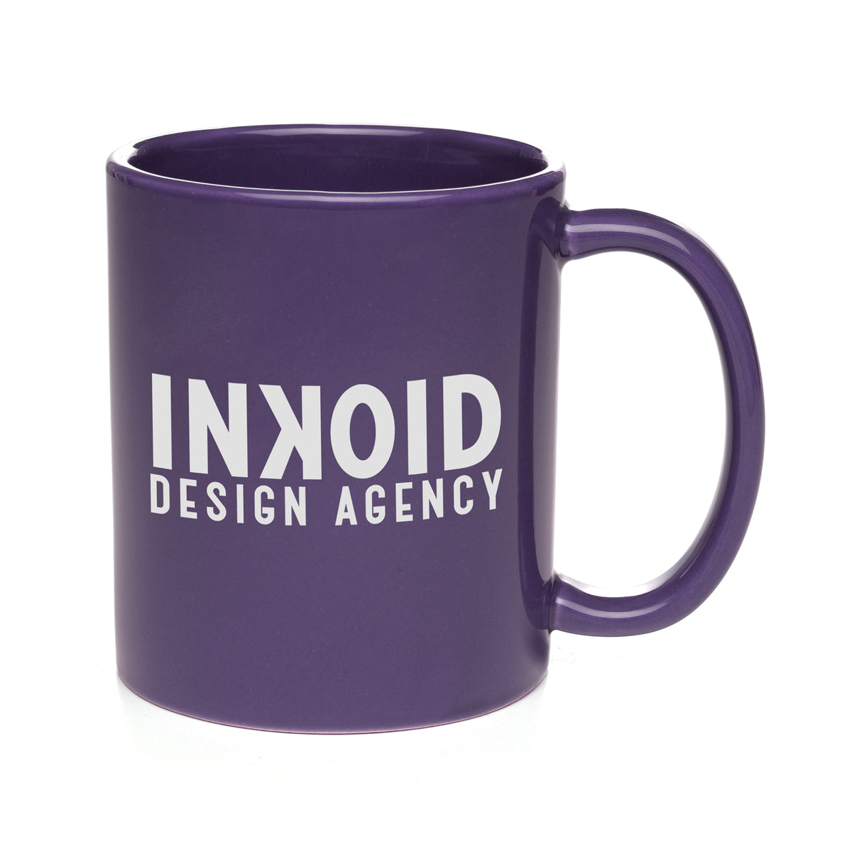 Branded 11oz Coloured Gloss Ceramic Mug in Purple