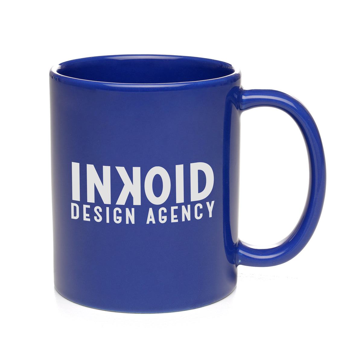 Branded 11oz Coloured Gloss Ceramic Mug in Royal Blue