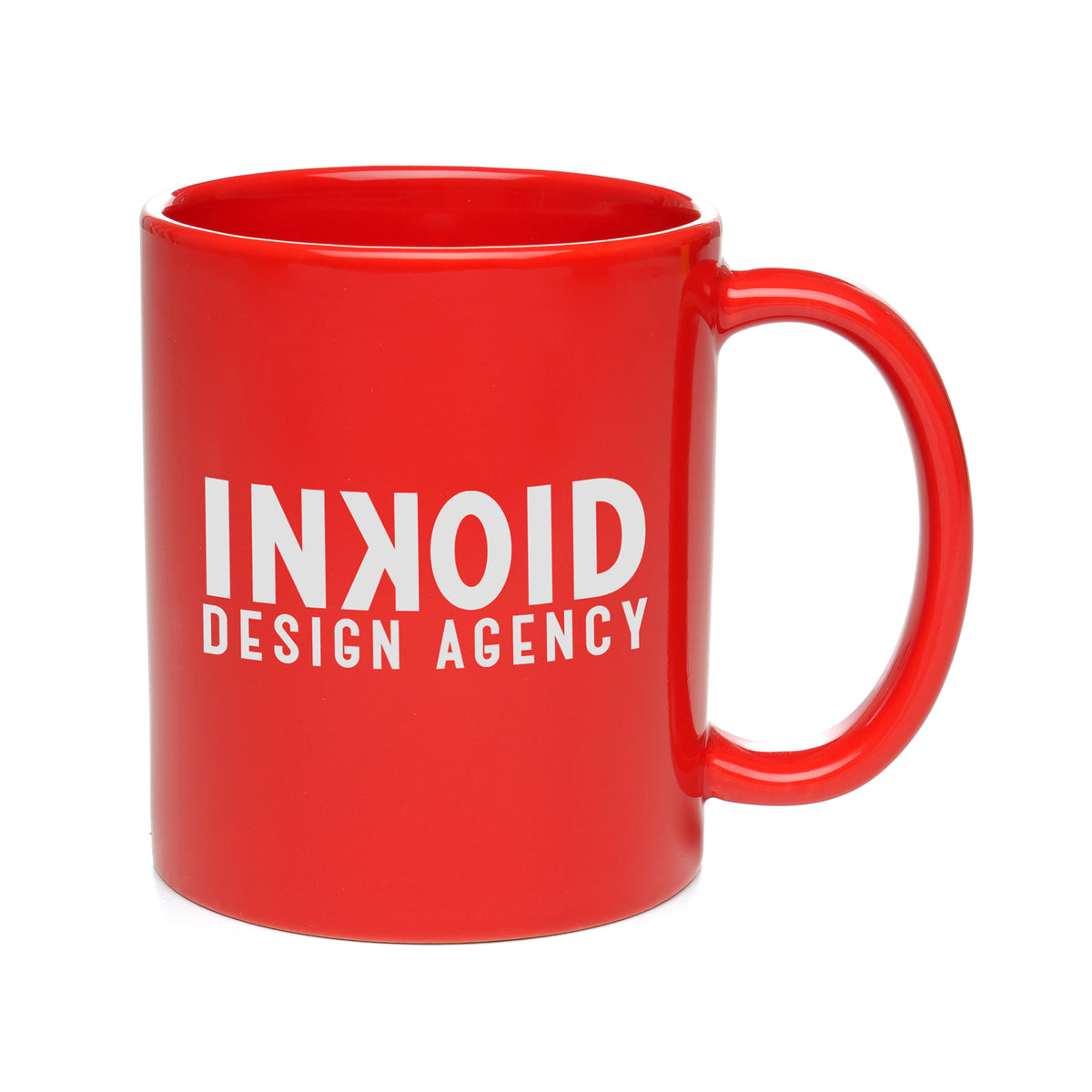 Branded 11oz Coloured Gloss Ceramic Mug in Red