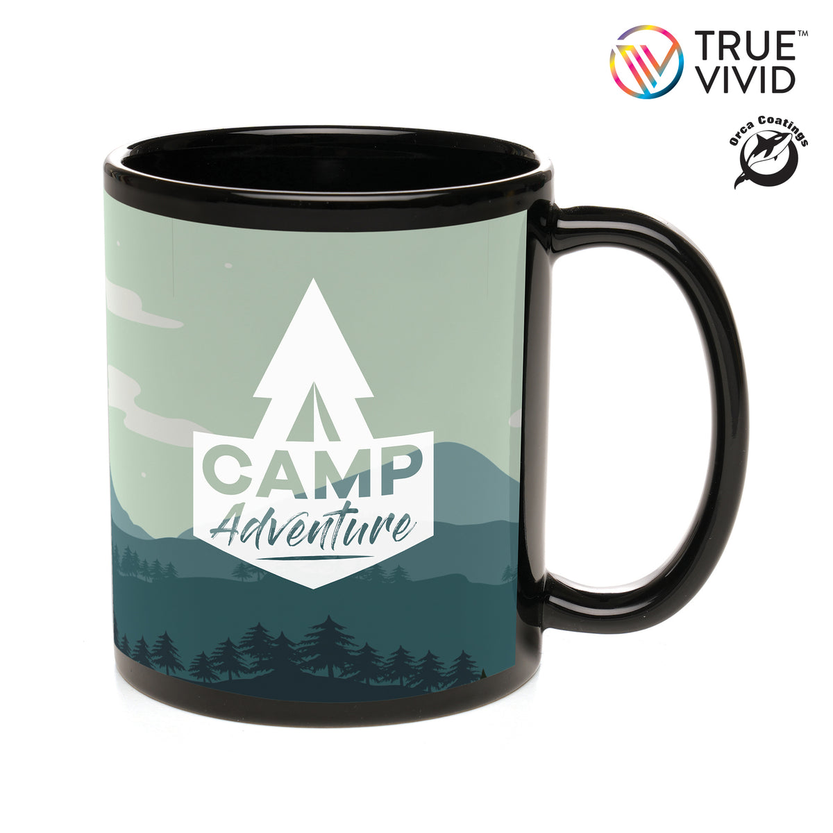 Branded 11oz Black Gloss Full Colour Ceramic Mug