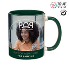 Branded 11oz Two-Tone Full Colour Ceramic Mug in Dark Green