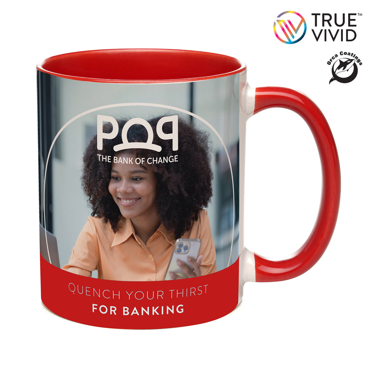 Branded 11oz Two-Tone Full Colour Ceramic Mug in Red