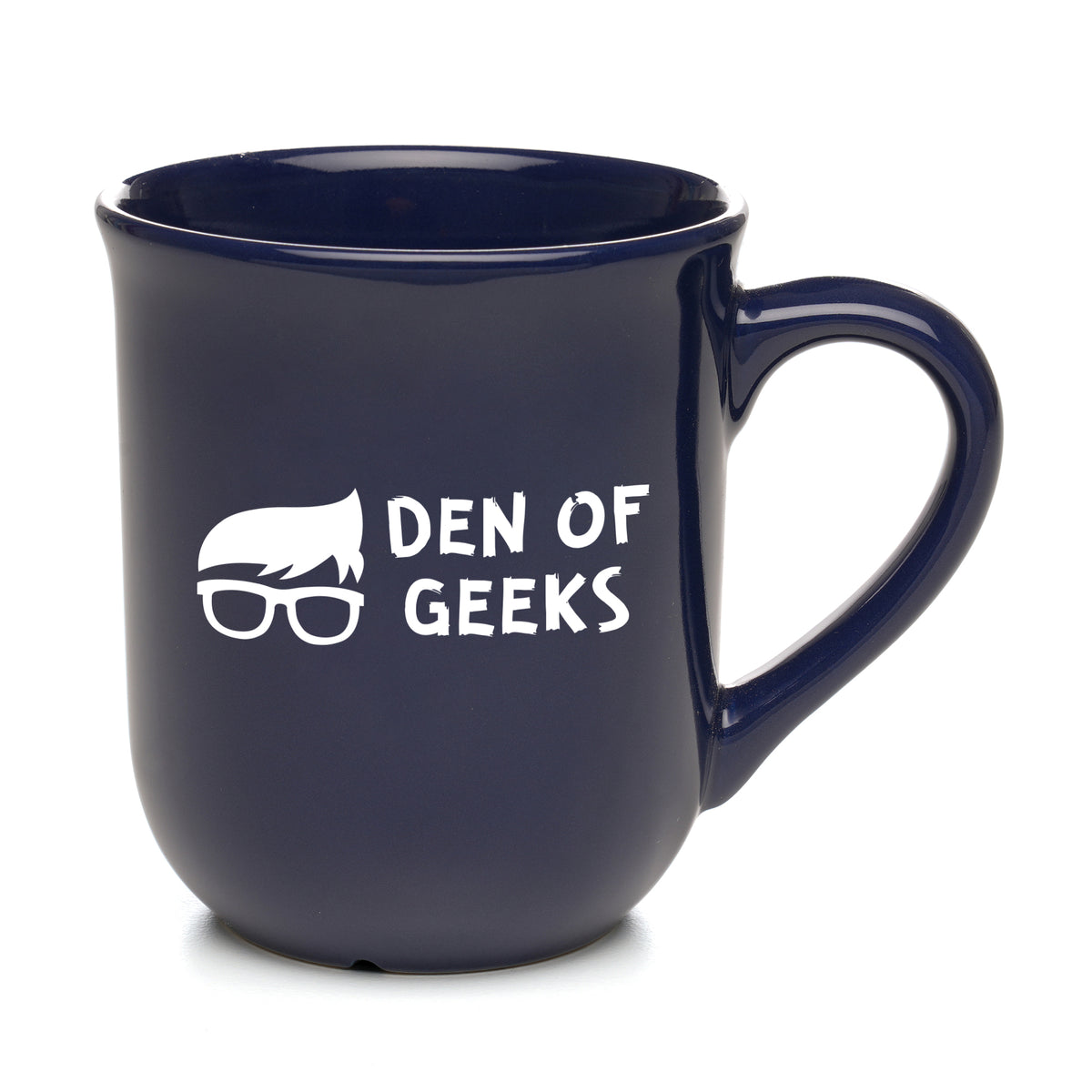 Branded 9oz Bell Shaped Ceramic Mug in Navy Blue