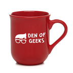 Branded 9oz Bell Shaped Ceramic Mug in Red
