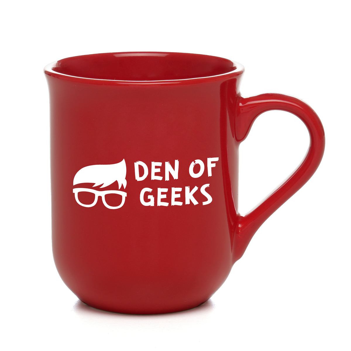 Branded 9oz Bell Shaped Ceramic Mug in Red