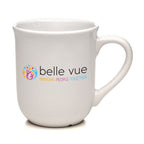 Branded 9oz Bell-Shaped White Gloss Ceramic Mug