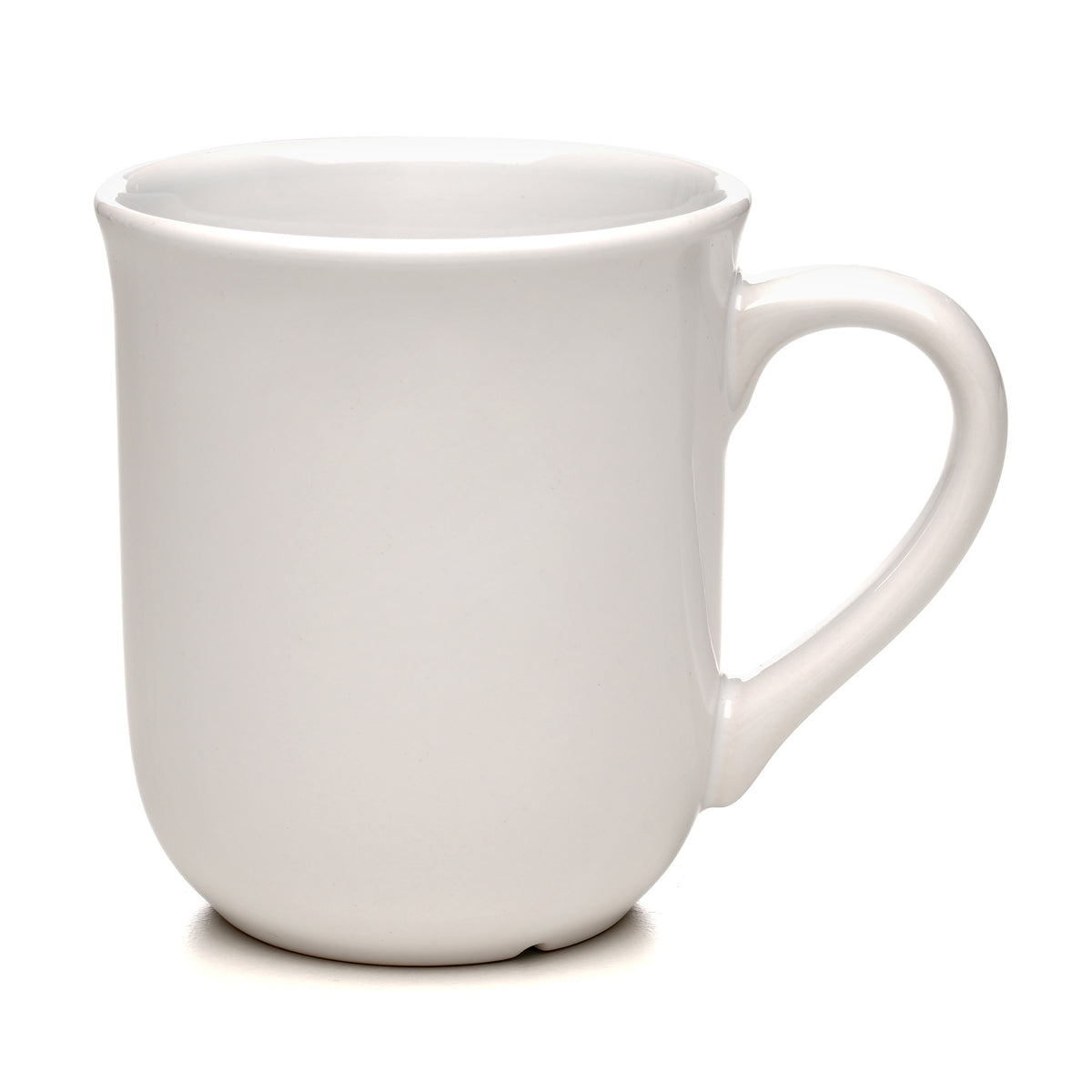 Branded 9oz Bell-Shaped White Gloss Ceramic Mug