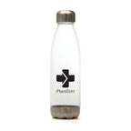 Branded 650ml Recycled RPET Bottle with Steel Lid in Transparent