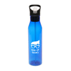 Branded 720ml RPET Bottle with Straw and Handle in Blue
