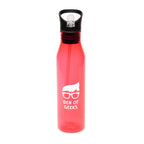 Branded 720ml RPET Bottle with Straw and Handle in Red