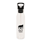 Branded 720ml RPET Bottle with Straw and Handle in Transparent