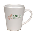 Branded 11oz Latte-Style White Gloss Ceramic Mug