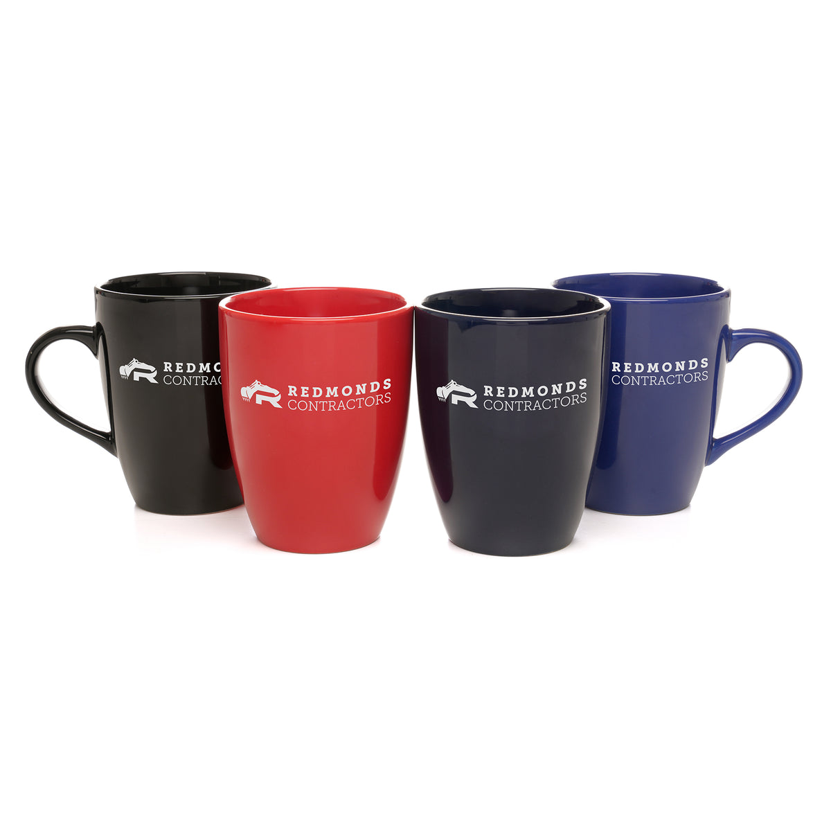 Branded 400ml Tall Coloured Gloss Ceramic Mug