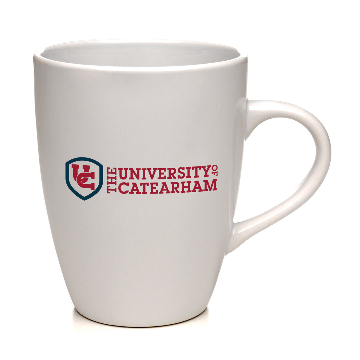 Branded 400ml Tall White Gloss Ceramic Mug
