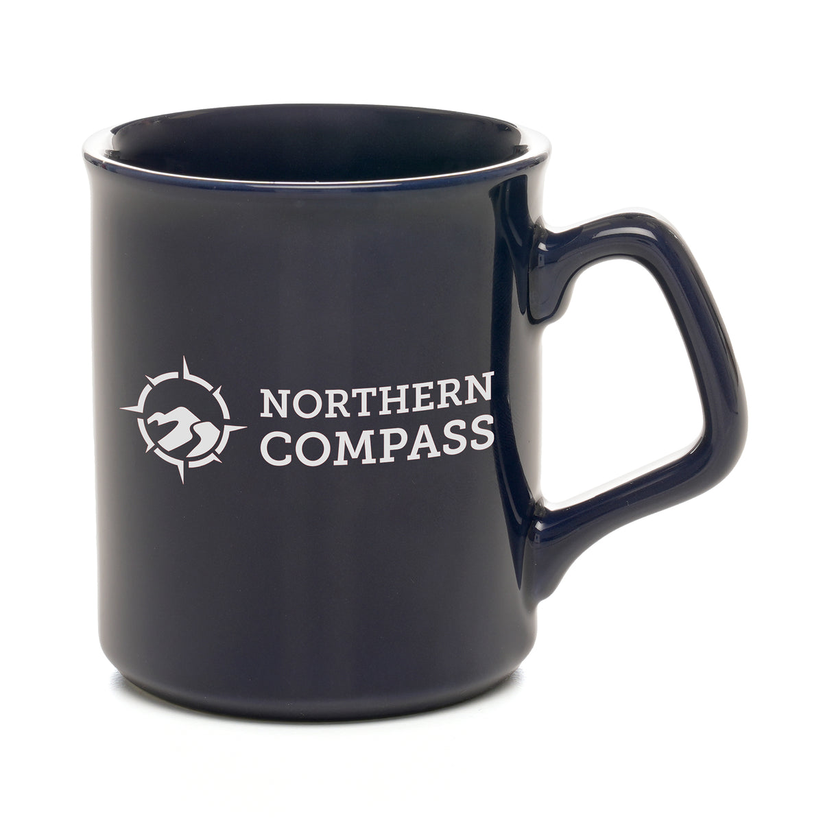 Branded 9oz Classic Coloured Gloss Ceramic Mug in Navy Blue