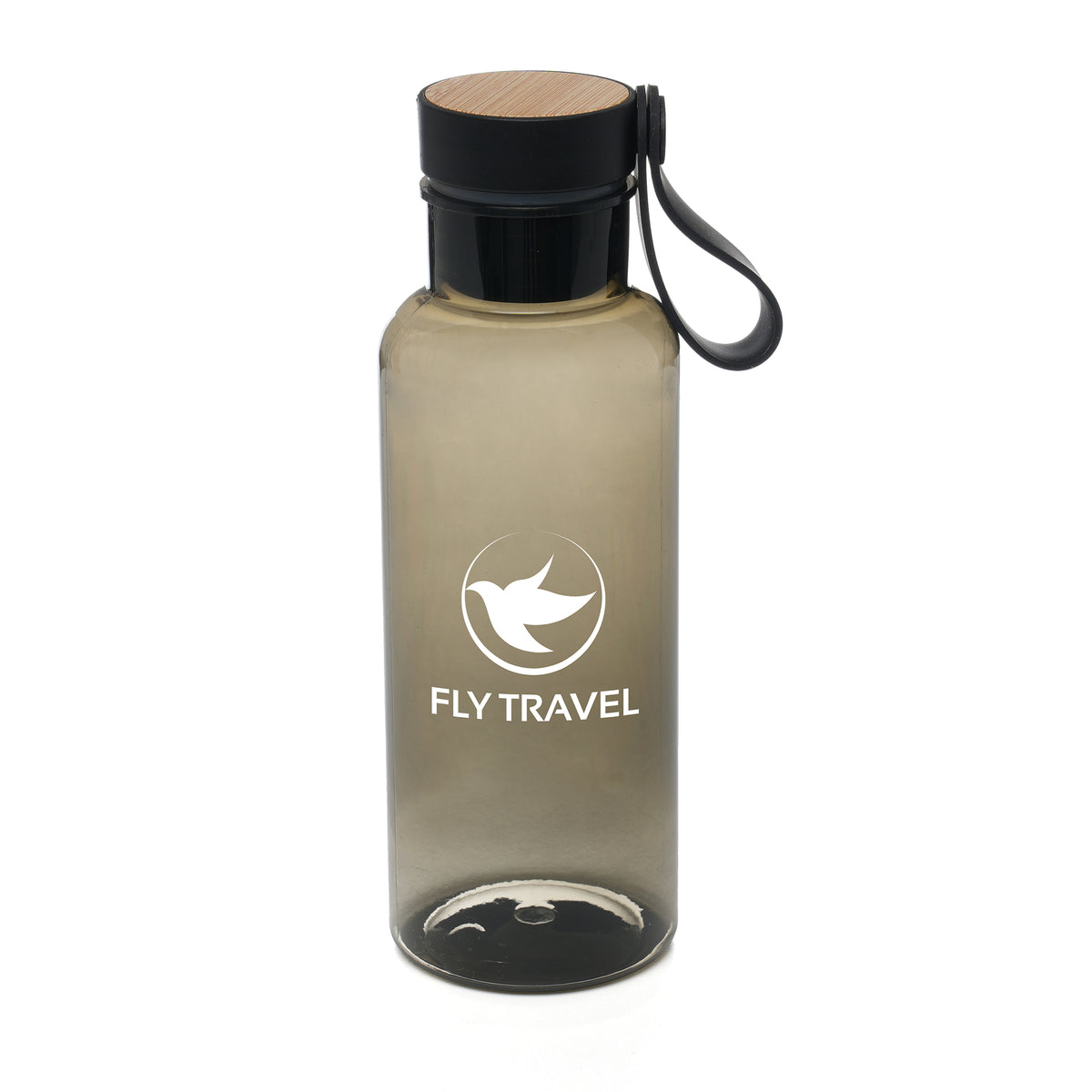 Branded 600ml RPET Bottle with Bamboo Detail Lid