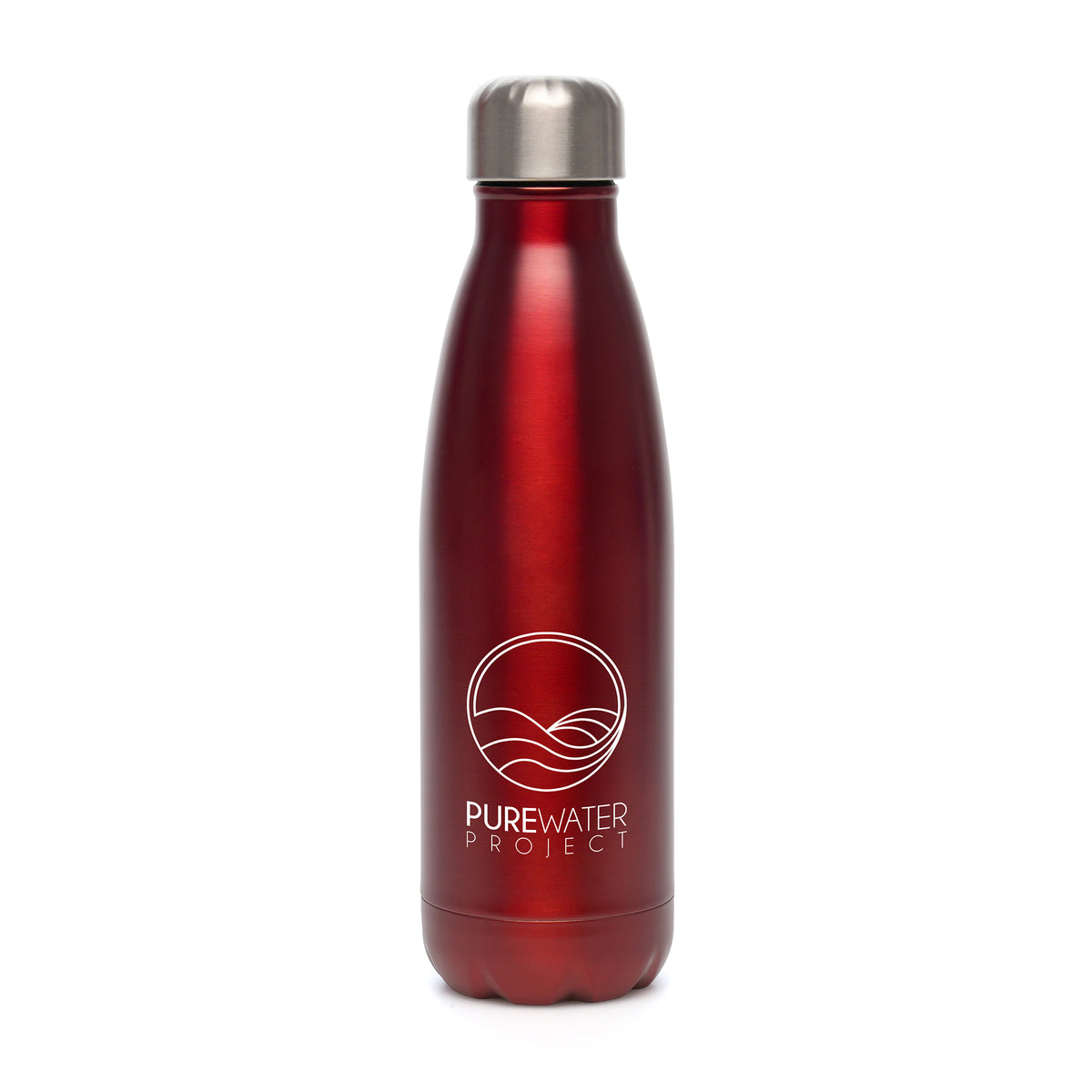 Branded 500ml Recycled Stainless Steel Insulated Bottle in Red