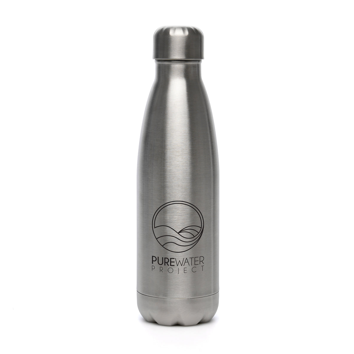 Branded 500ml Recycled Stainless Steel Insulated Bottle in Silver